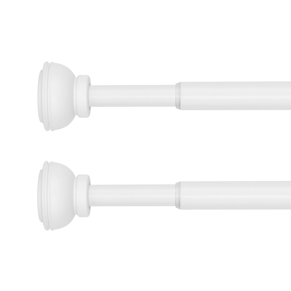 1/2-inch Decorative Spring Tension Rod 2 Pcs White