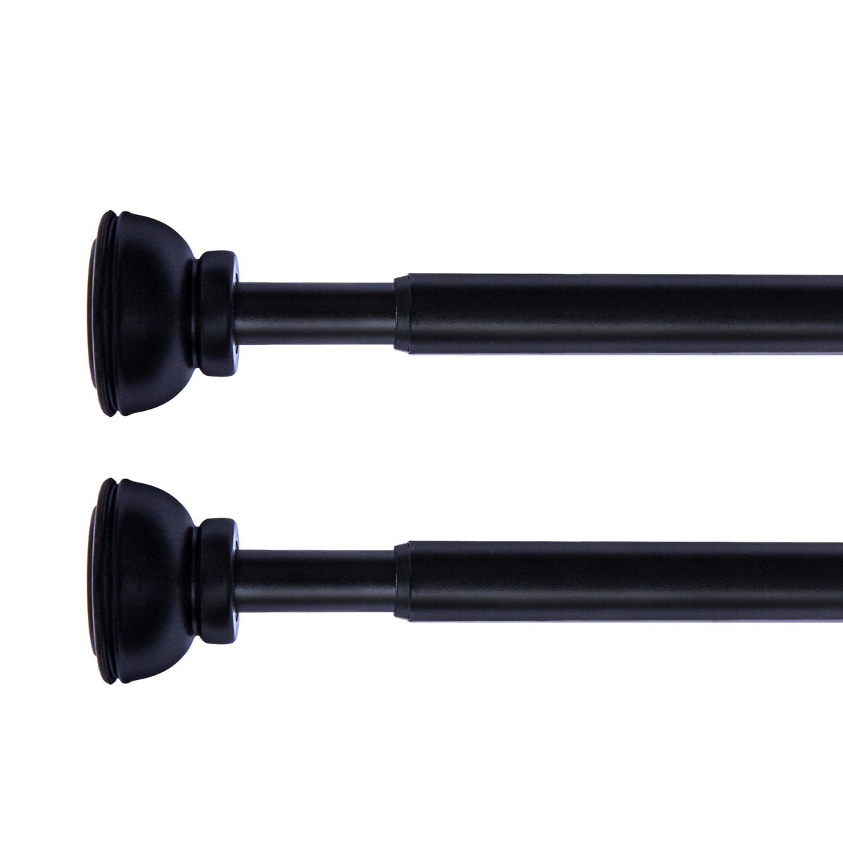 1/2-inch Decorative Spring Tension Rod Black 2 Pcs