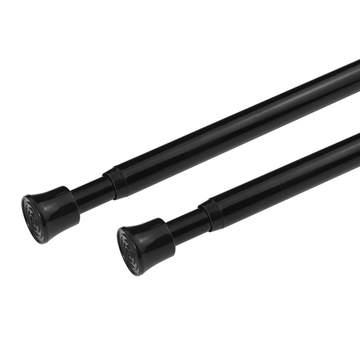 Black Spring Tension Curtain Rods 3 Sizes