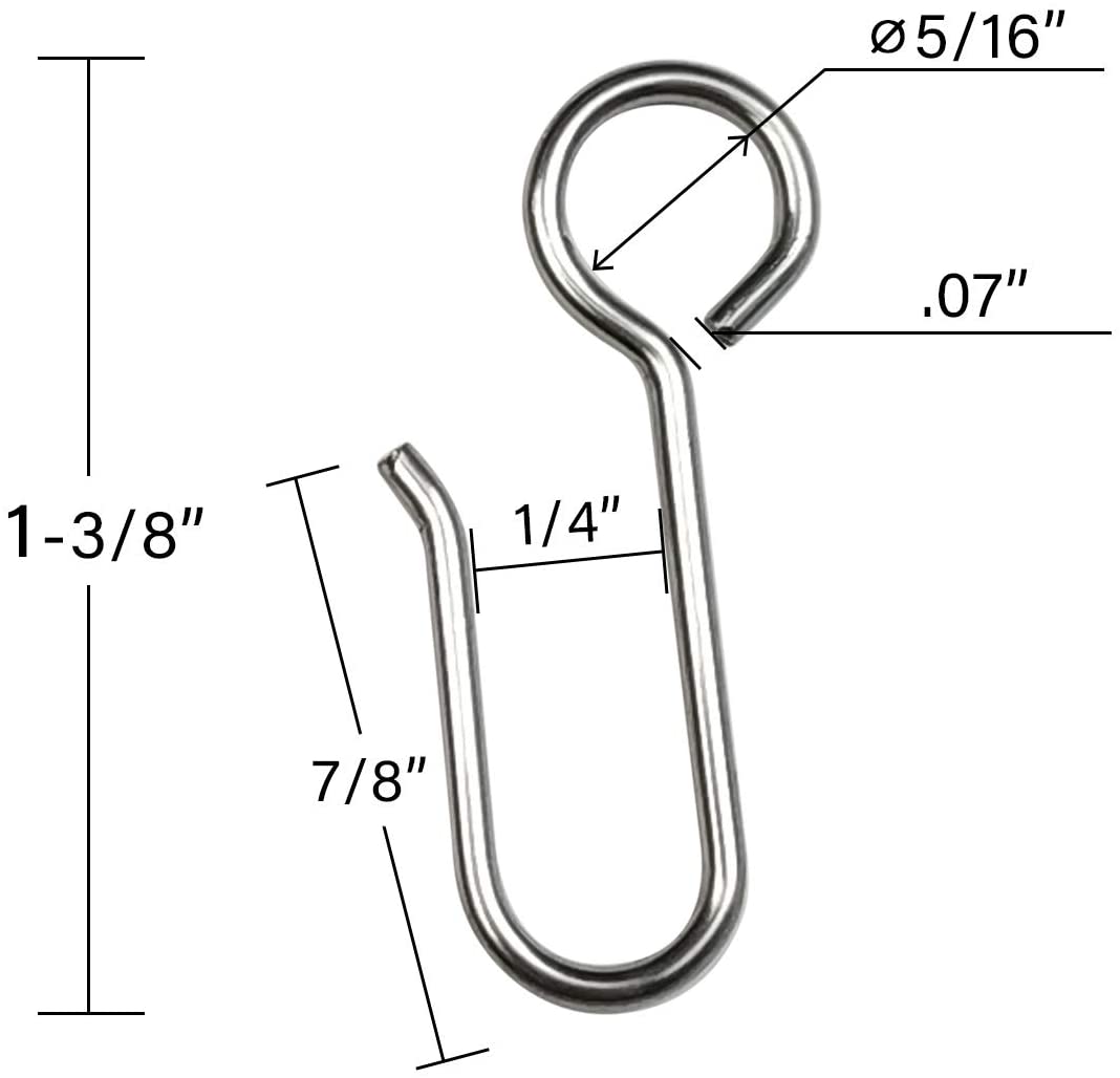 Wire Curtain Track Hooks Pin-On Drapery Hooks