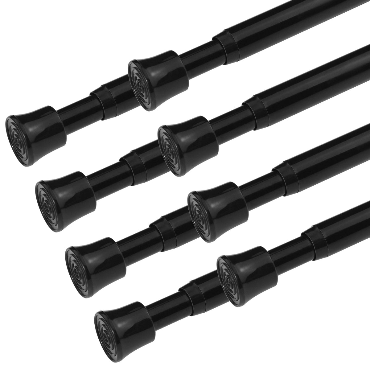 Black Spring Tension Curtain Rods 3 Sizes