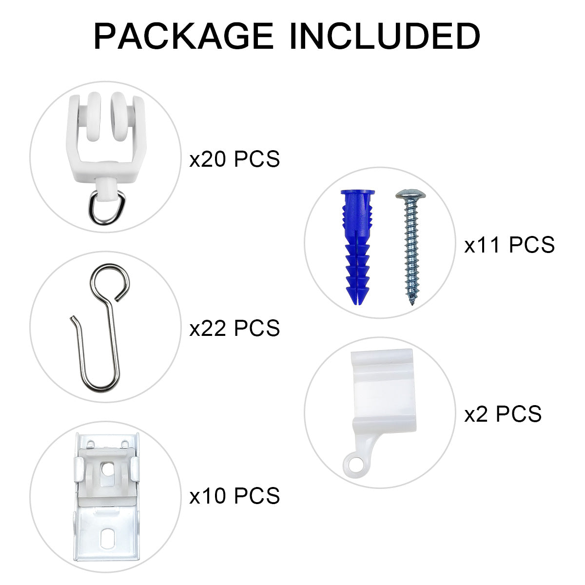 Accessories Kit for Flexible Ceiling Curtain Track (1st-Gen)