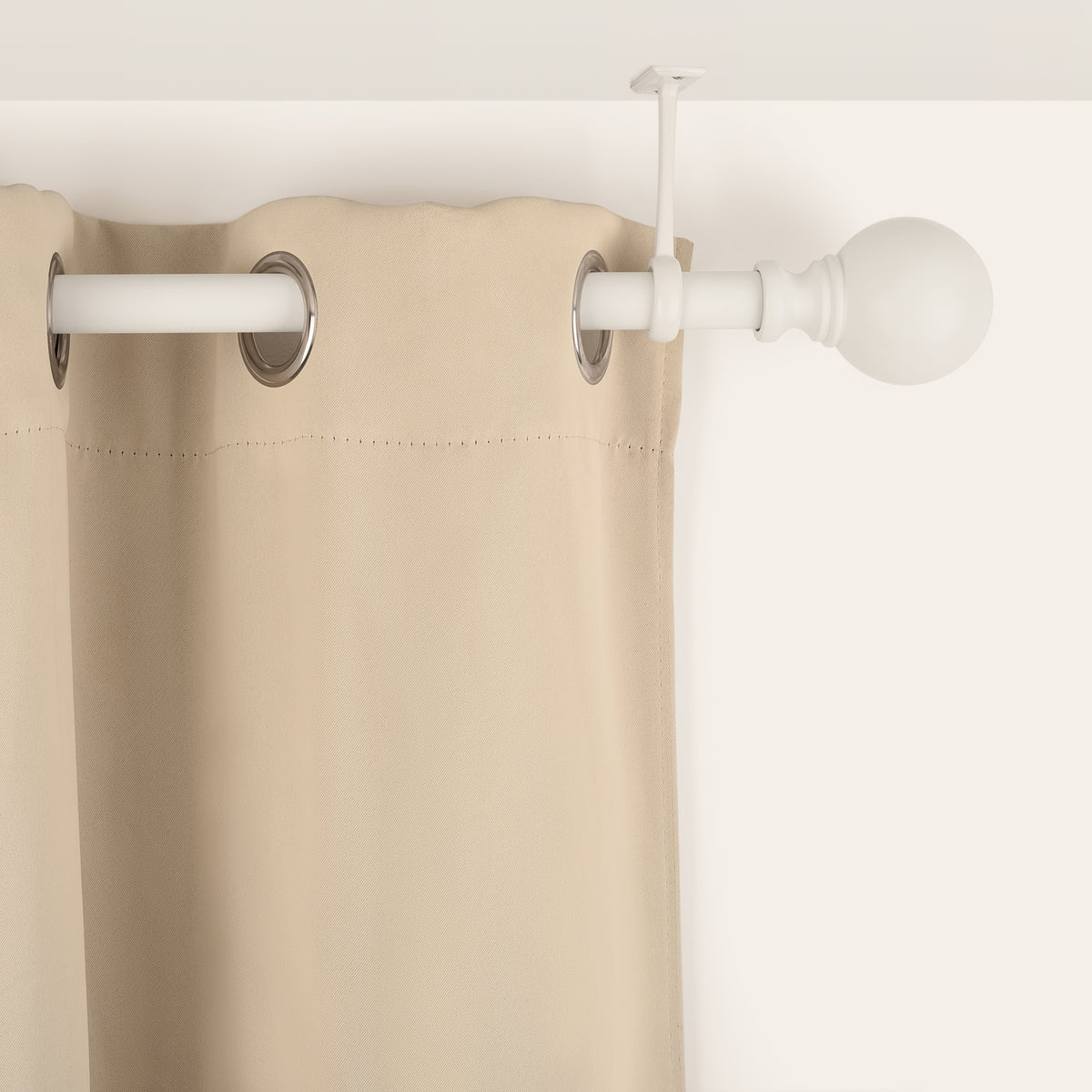 Heavy Duty Ceiling Bracket for Curtain Rod (White)